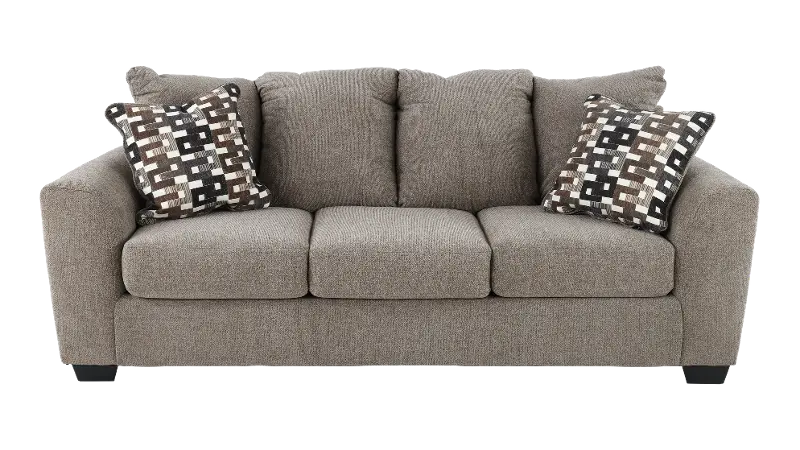 Triston Peaks Light Brown Suede Queen Sleeper Sofa