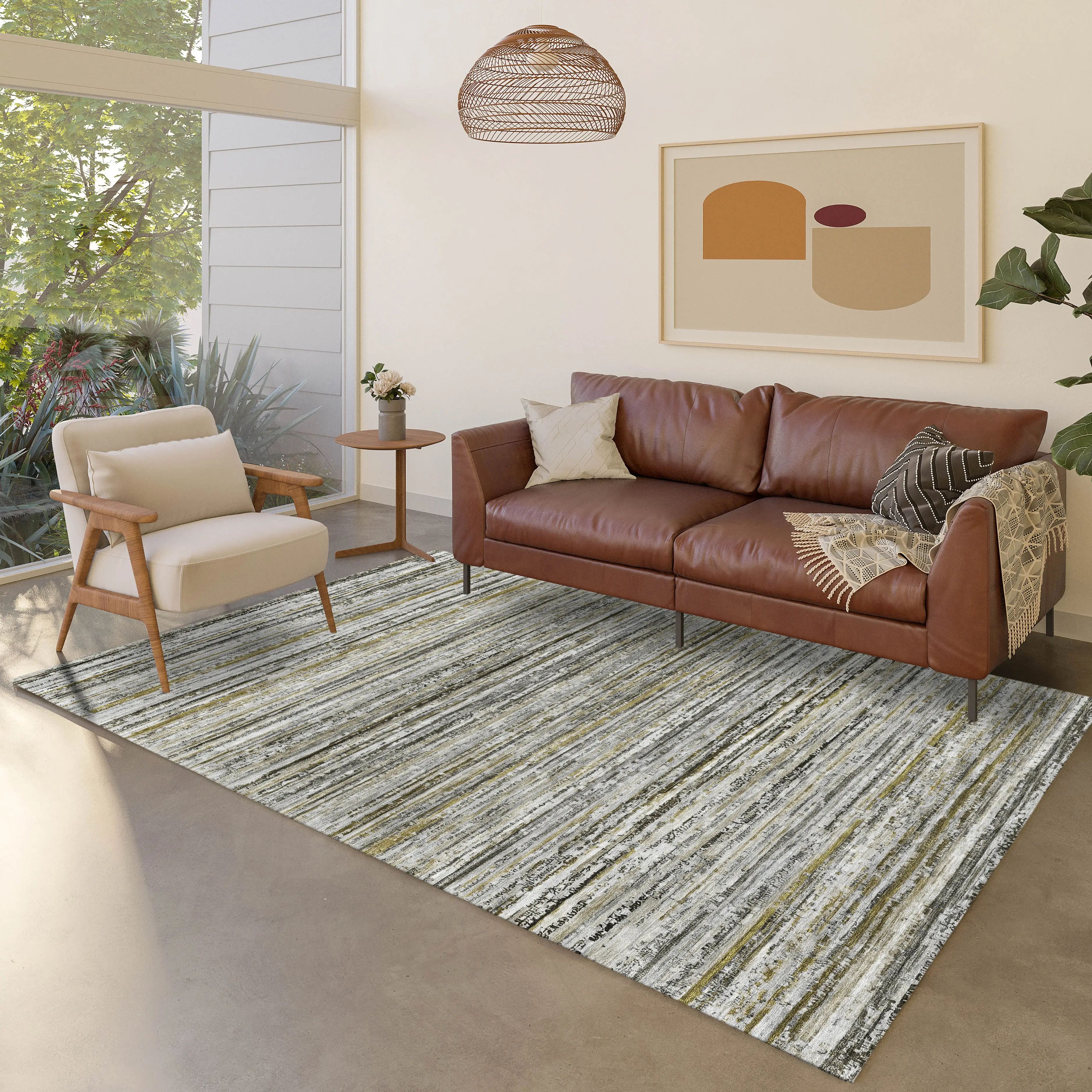 KC3PW5X8 Kochi 5 x 8 Pewter Area Rug-2