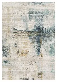 Cavett 5 x 8 Ivory and Blue Area Rug
