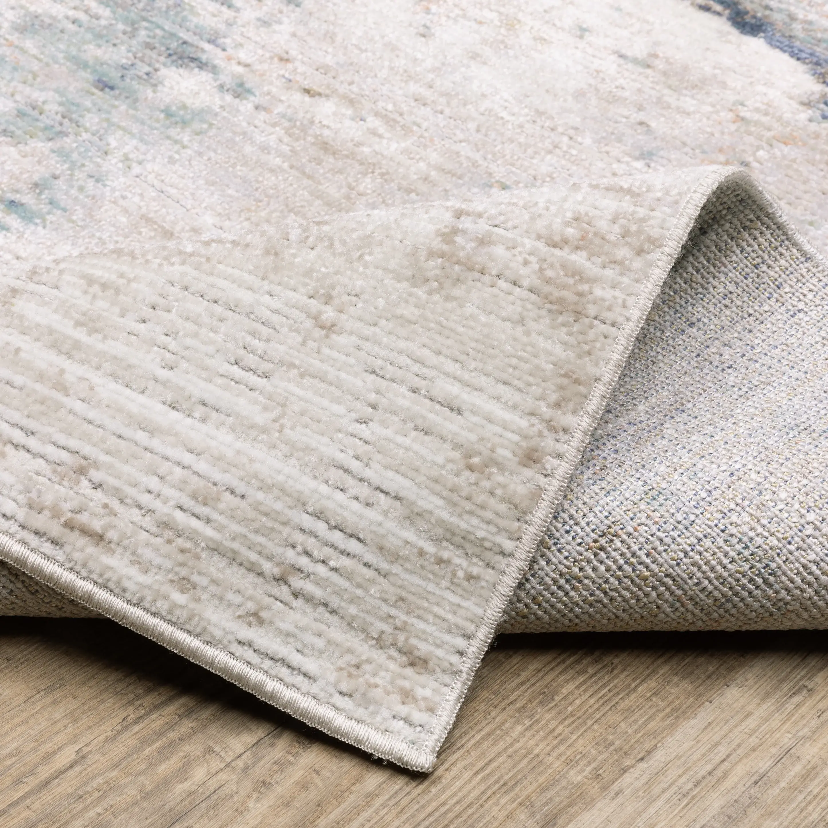Cavett 5 x 8 Ivory and Blue Area Rug-5