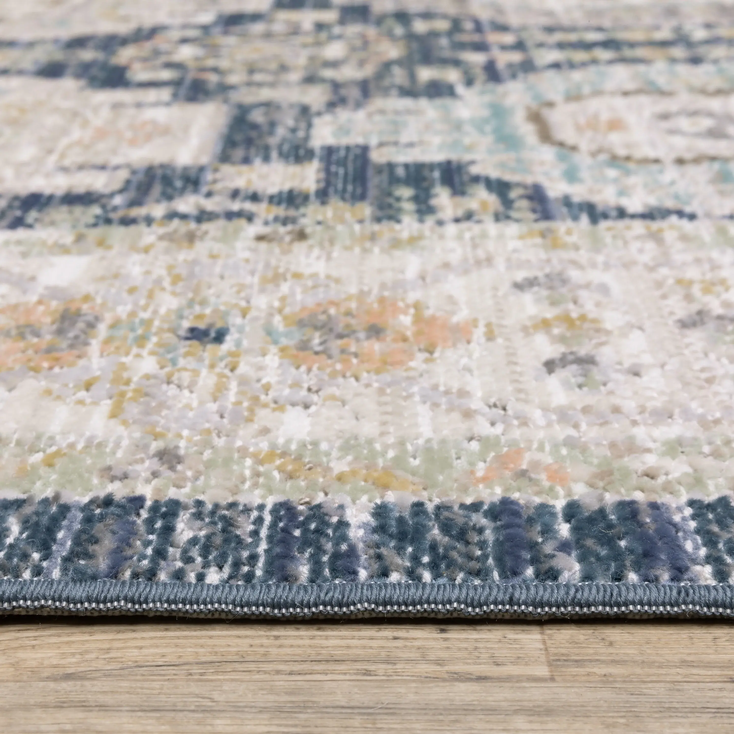Cavett 5 x 8 Blue and Gold Area Rug-4