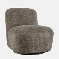 Josie Mink Brown Armless Swivel Accent Chair
