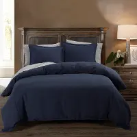 Camden Navy Queen 3 Piece Comforter Set