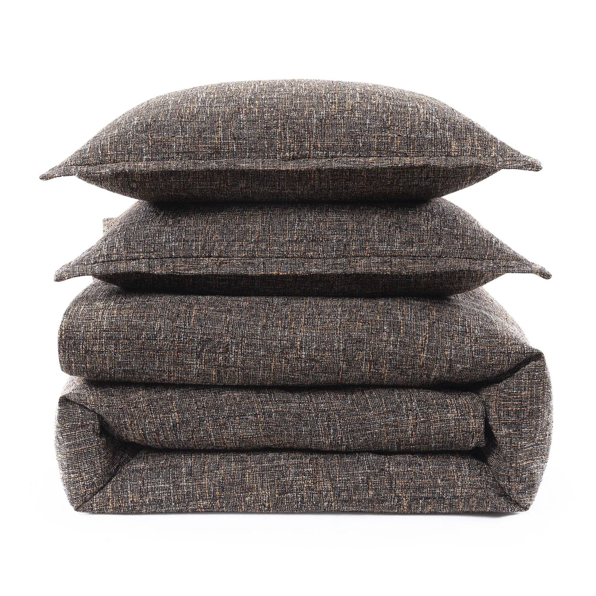 Tweed Brown Queen 3-Piece Comforter Set-1