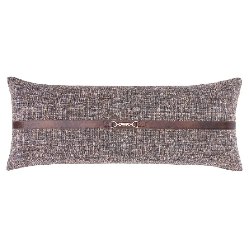 Tweed Buckle Lumbar Brown Pillow