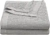 Gray Waffle 3 Piece King Coverlet