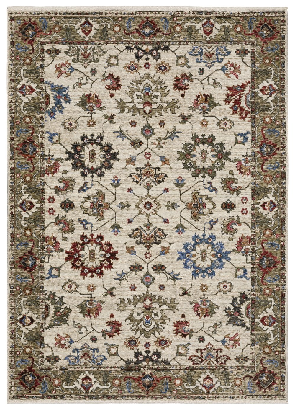 Hastings 8 x 11 Ivory and Olive Area Rug