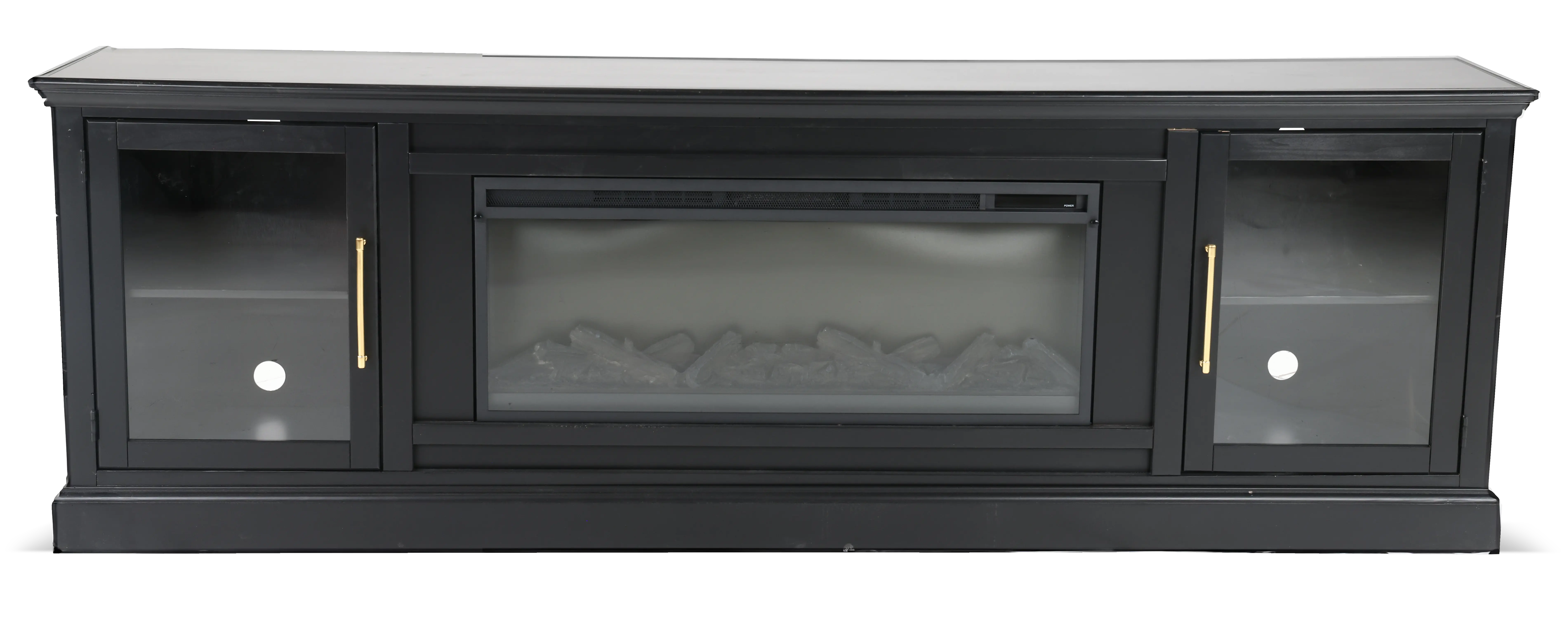 Byron Black Fireplace TV Stand-1