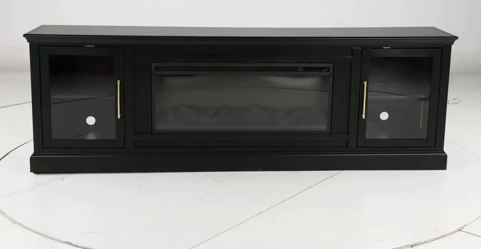 Byron Black Fireplace TV Stand-12