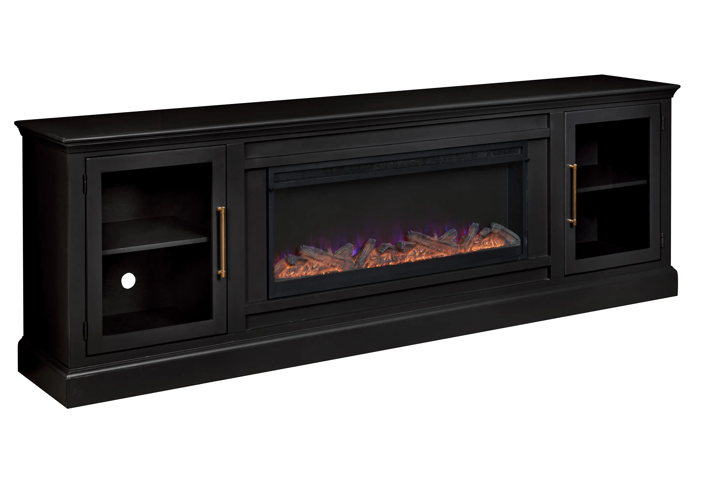 Byron Black Fireplace TV Stand-4