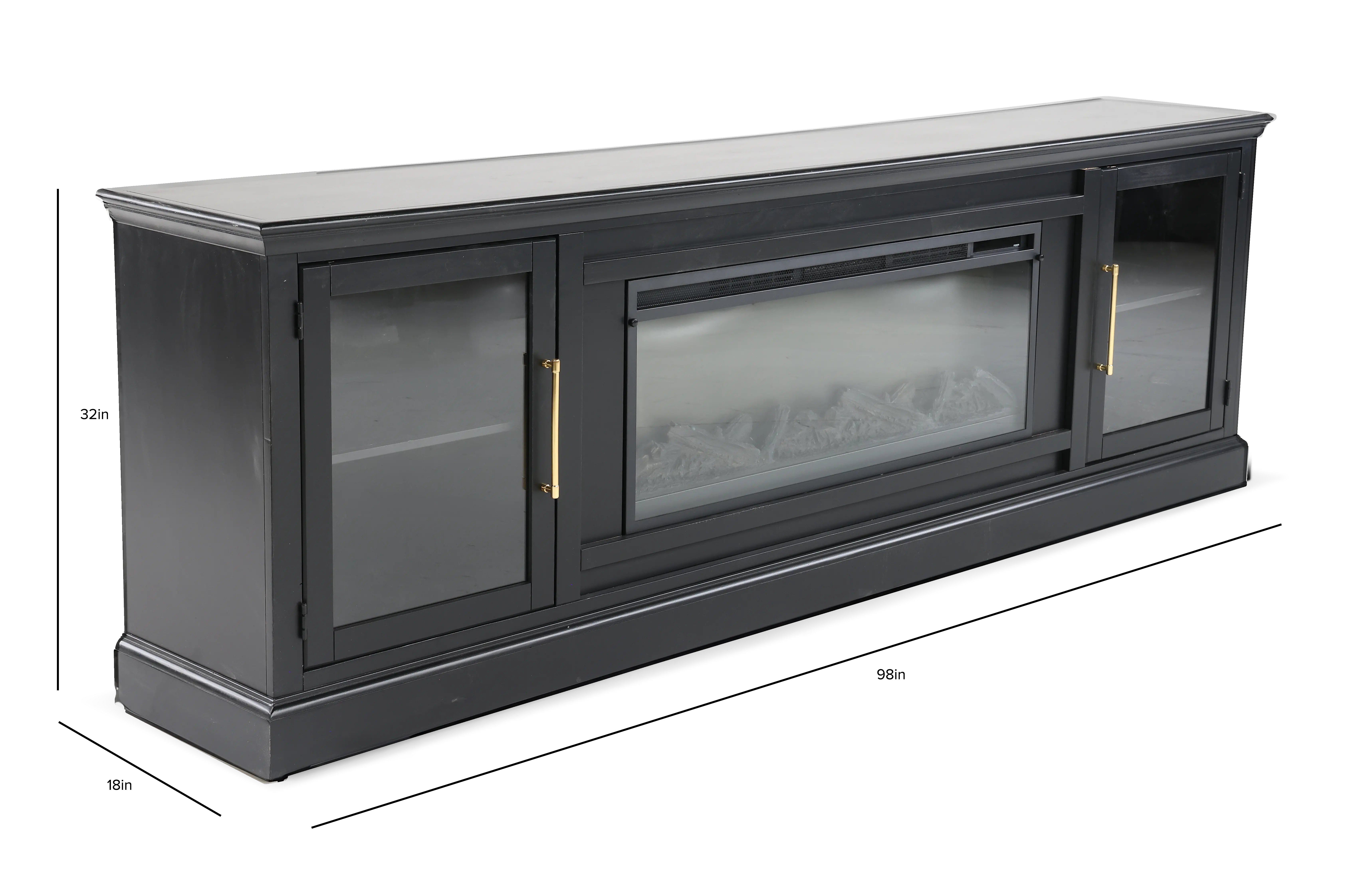 Byron Black Fireplace TV Stand-3