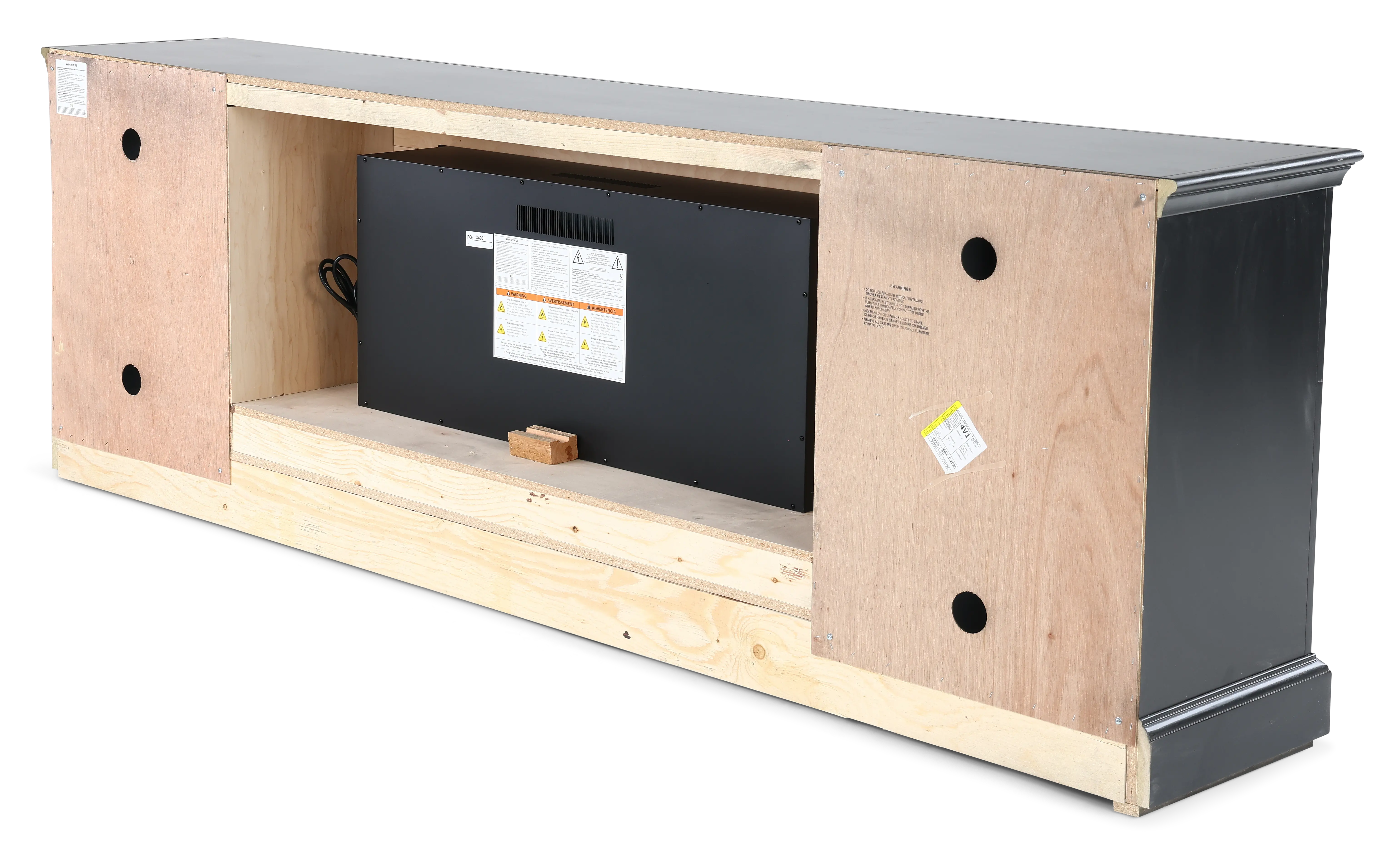 Byron Black Fireplace TV Stand-9