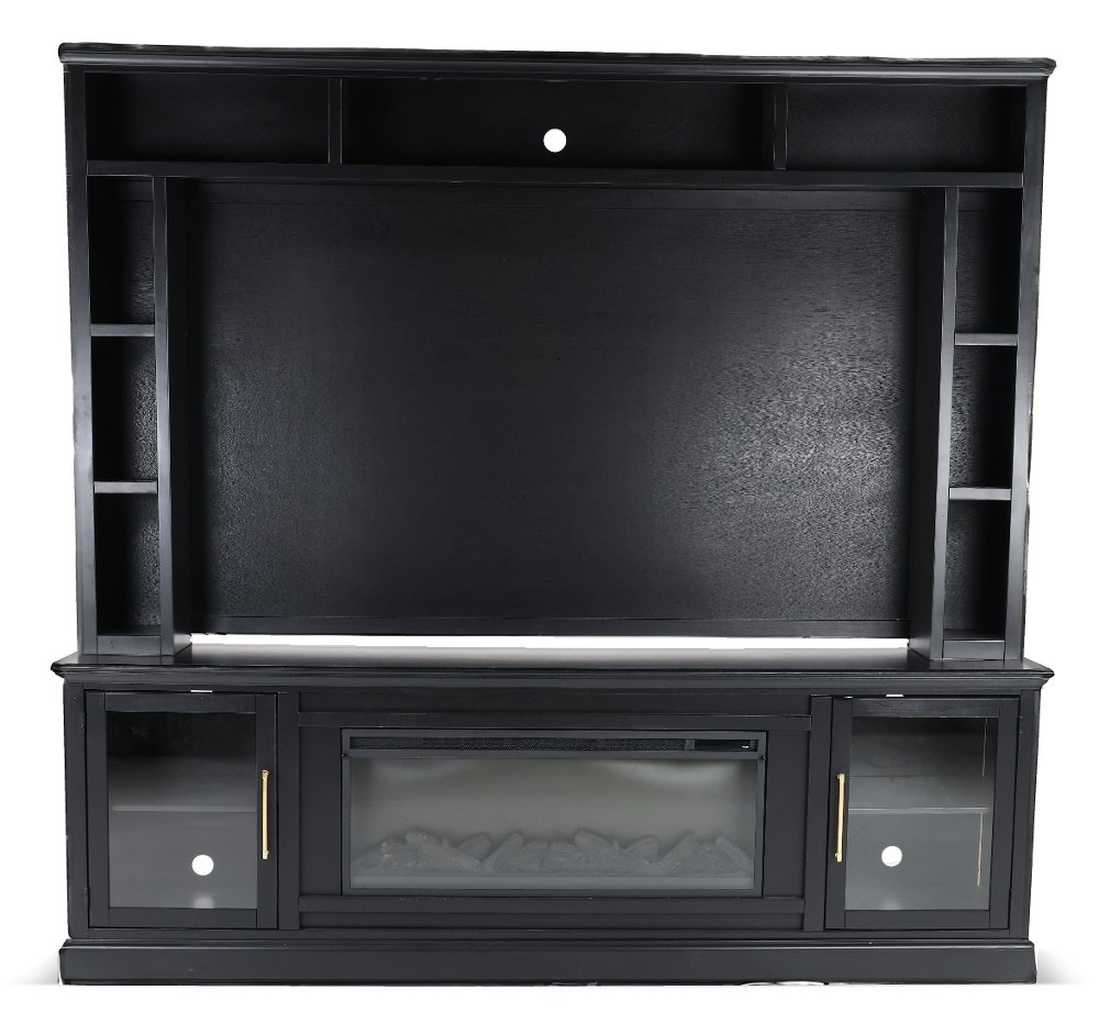 Byron Black Fireplace Entertainment Center