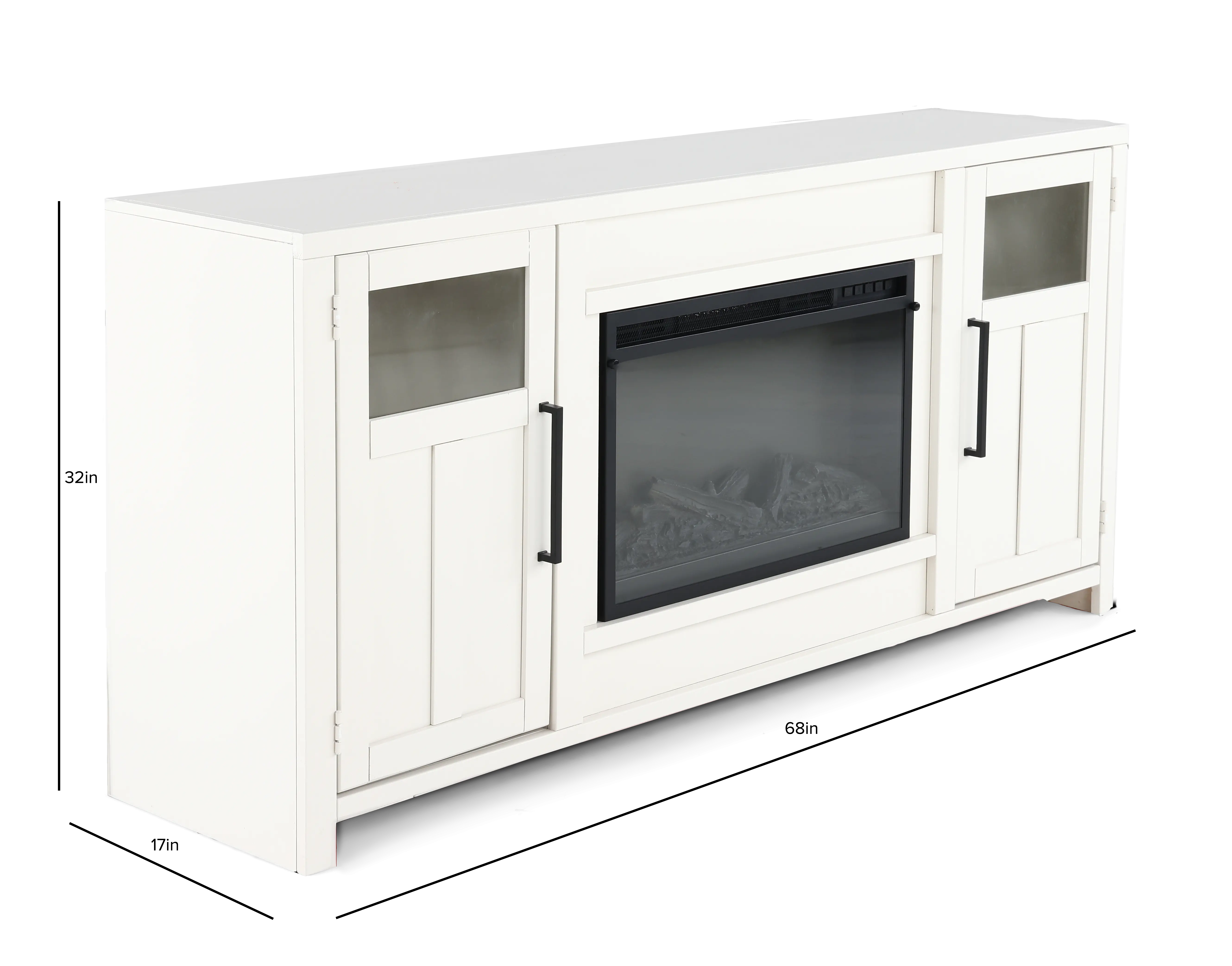 Finnegan White 68  Fireplace TV Stand-3
