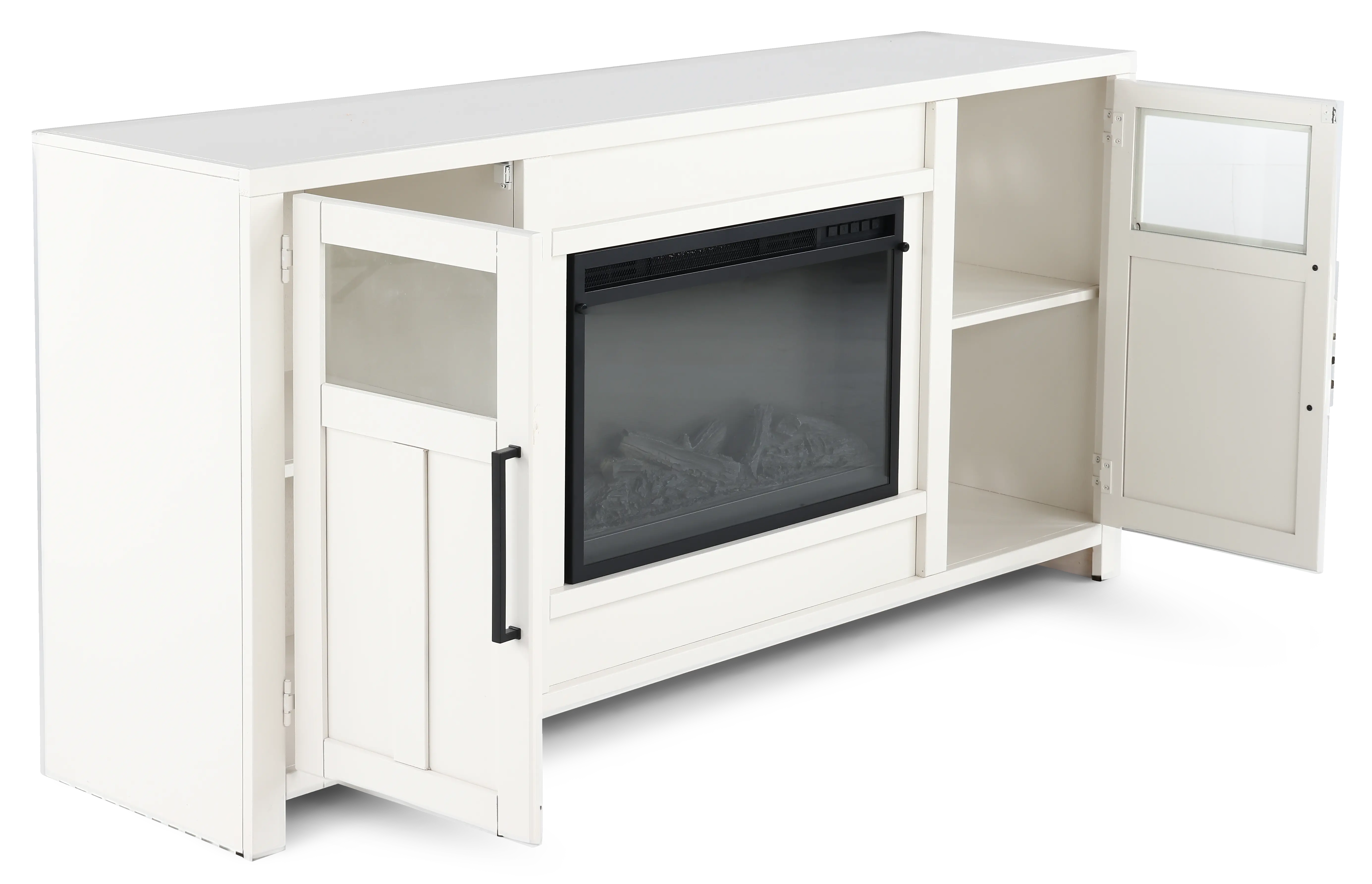 Finnegan White 68  Fireplace TV Stand-6