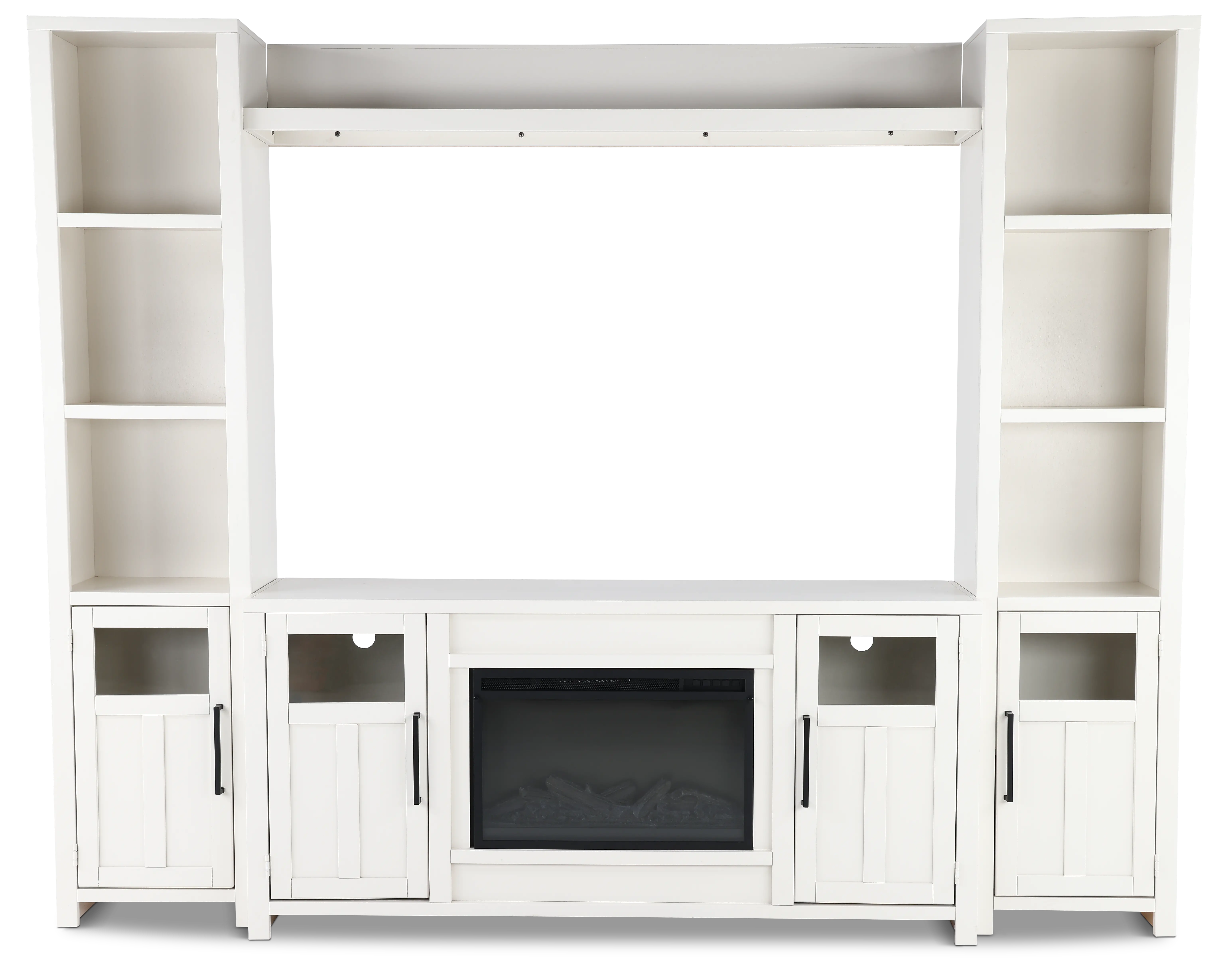 Finnegan White Fireplace Entertainment Center-1