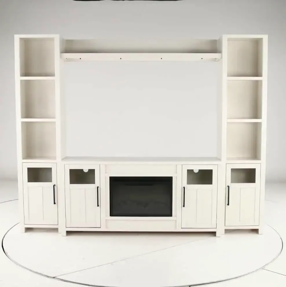 Finnegan White Fireplace Entertainment Center-9