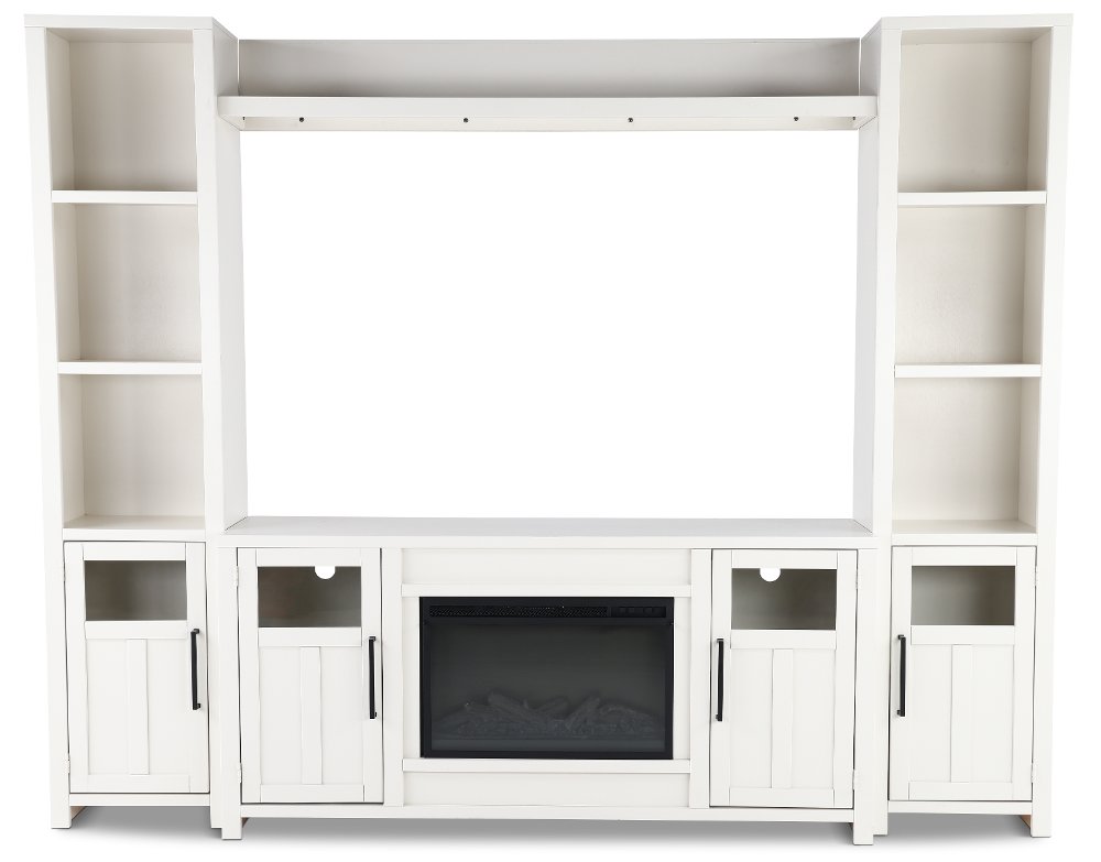 Finnegan White Fireplace Entertainment Center