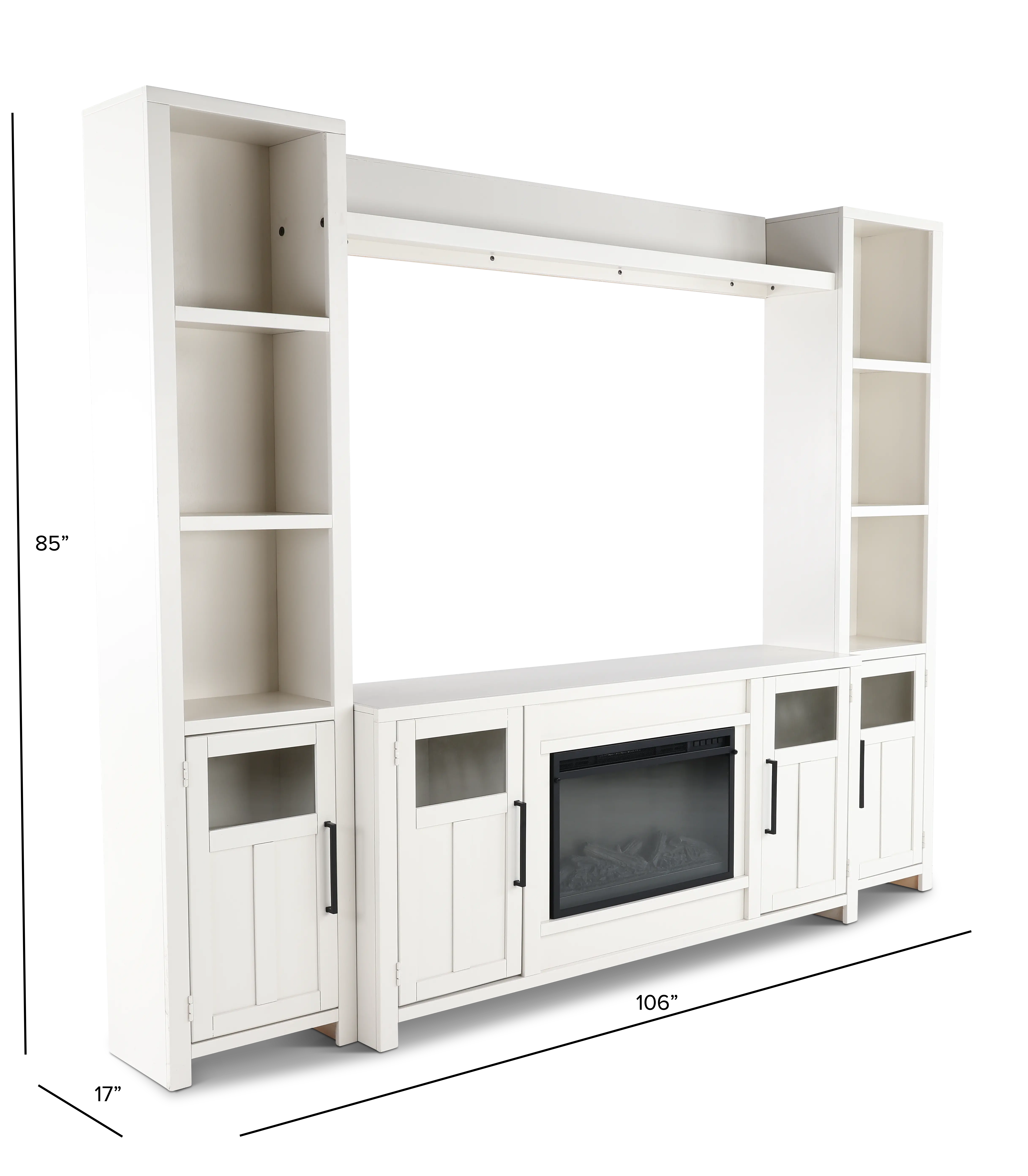 Finnegan White Fireplace Entertainment Center-3