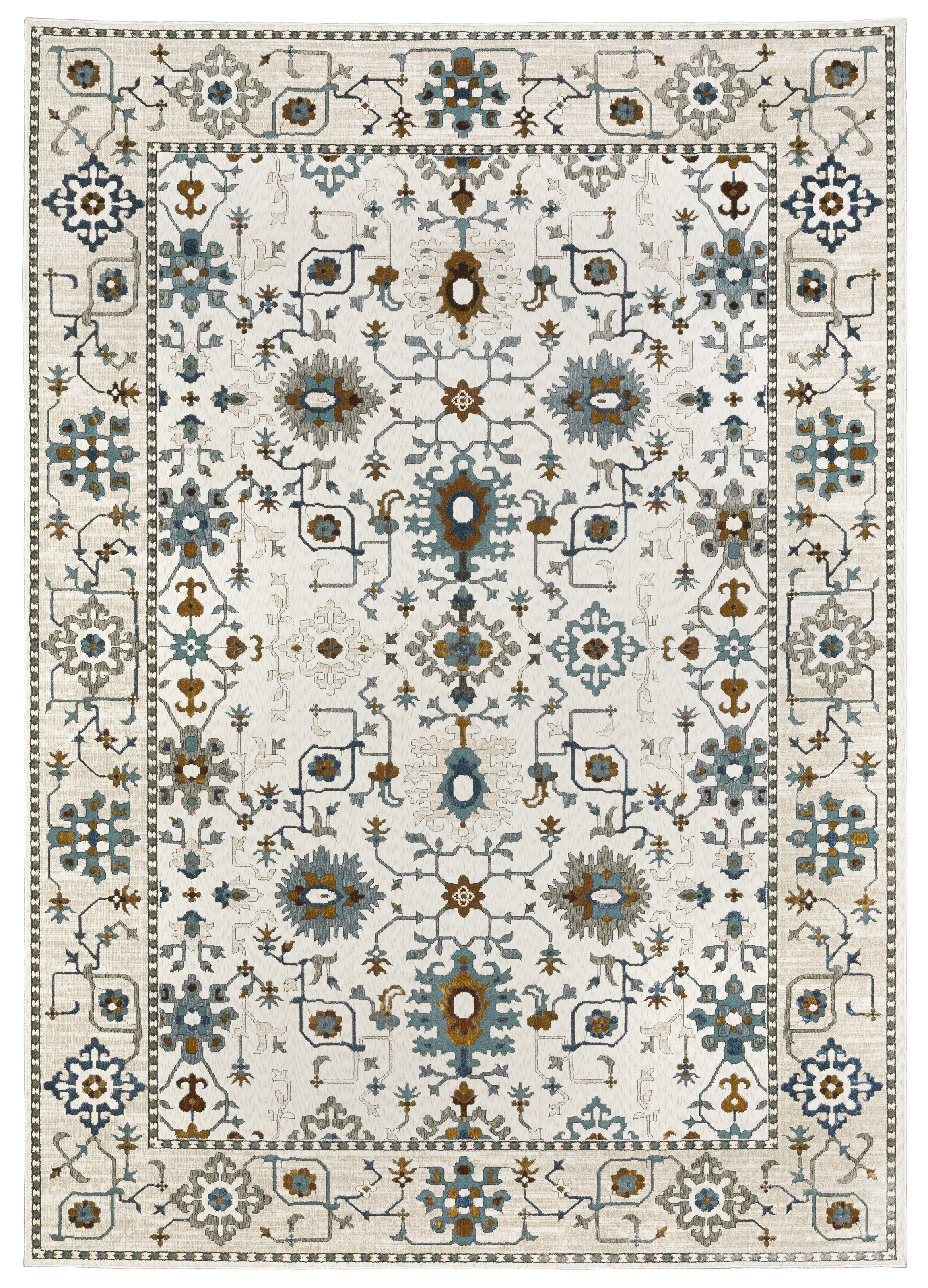 Ellington 8 x 11 Ivory and Blue Area Rug-2