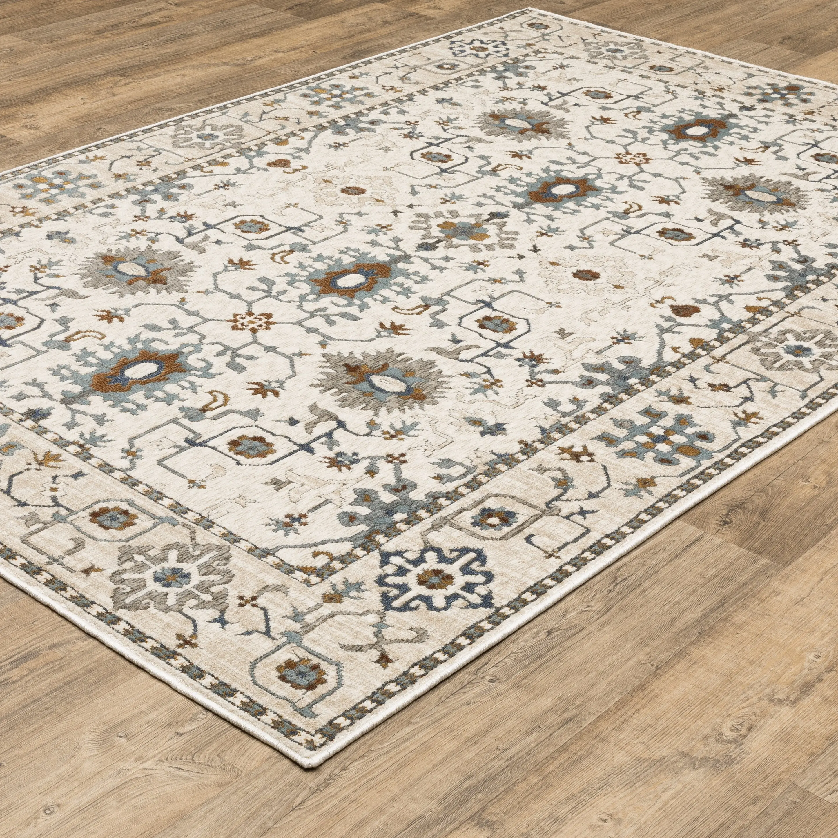 Ellington 8 x 11 Ivory and Blue Area Rug-4