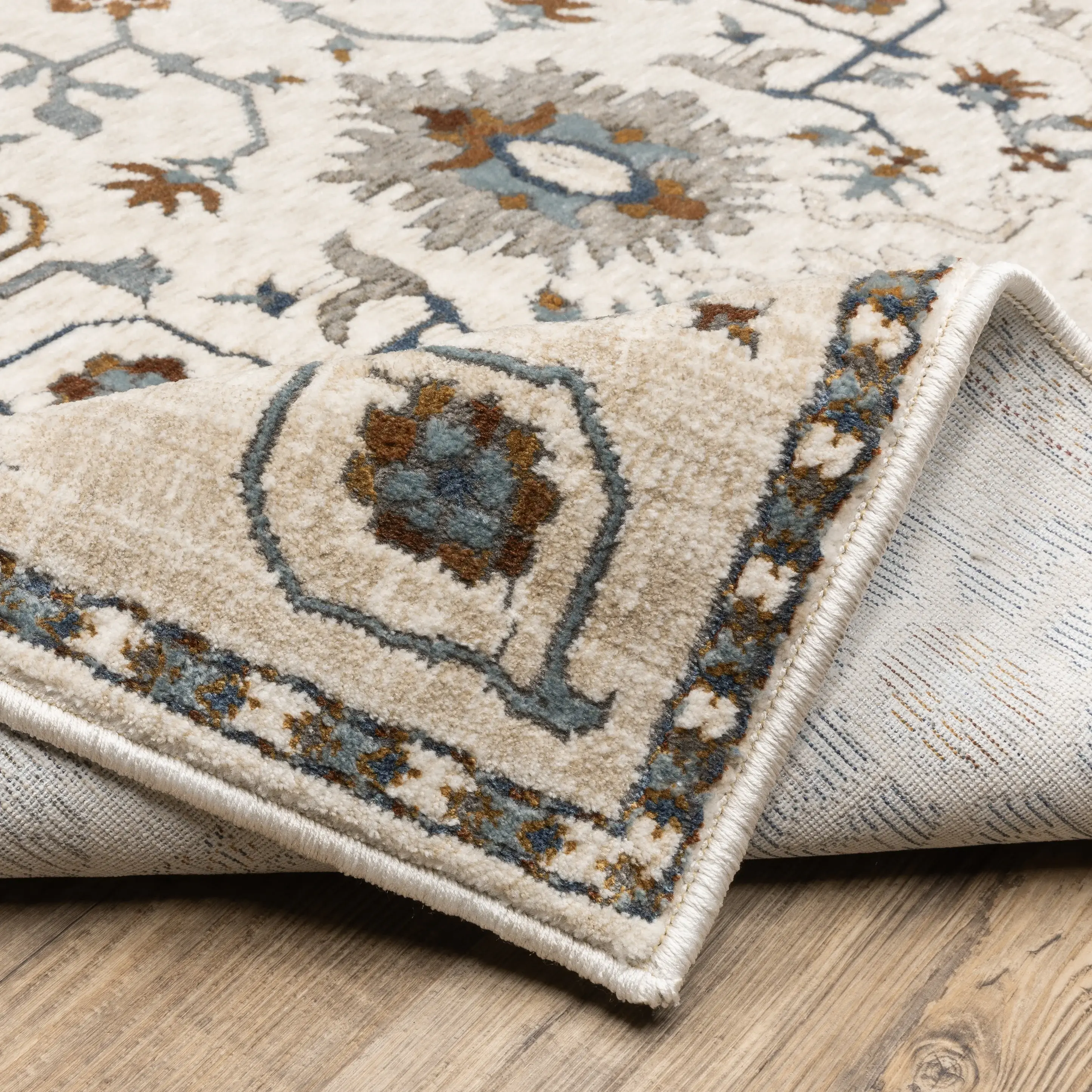 Ellington 8 x 11 Ivory and Blue Area Rug-9