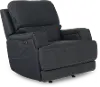 Rushton Midnight Navy Blue Leather Power Rocker Recliner