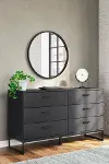 Socalle Black Six Drawer Dresser