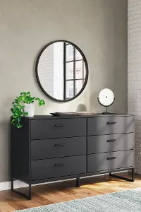 Socalle Black Six Drawer Dresser