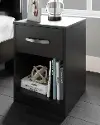 Finch Black Wood 1-Drawer Nightstand