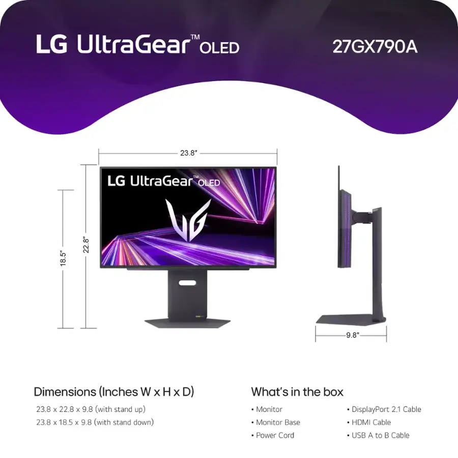 27GX790A-B.AUS LG UltraGear 27  OLED QHD Pro Gaming Monitor - Black-3