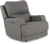 Rushton Slate Gray Leather Power Rocker Recliner