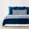Blue Bed Finish Pillow Set