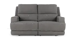 Rushton Espresso Brown Leather Triple Power Reclining Sofa | RC Willey
