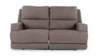 Rushton Espresso Brown Leather Power Reclining Loveseat