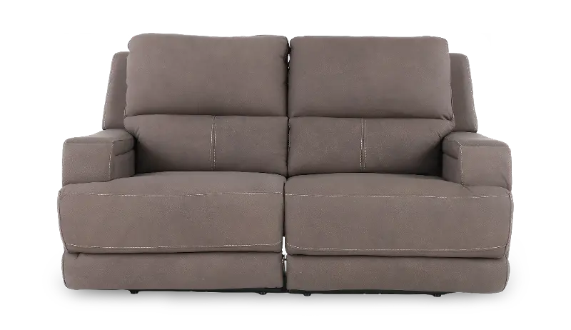 Rushton Espresso Brown Leather Power Reclining Loveseat