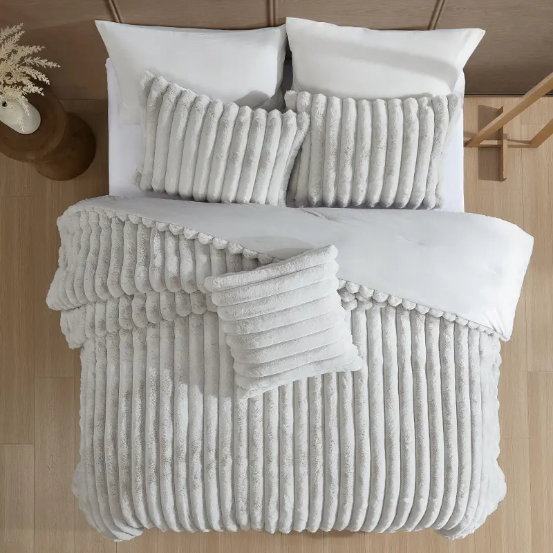 Ethan Gray Full and Queen Comforter 4 Piece Set