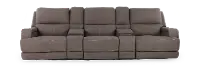 Rushton Espresso Brown Leather 5 Piece Power Reclining Home Theater Set