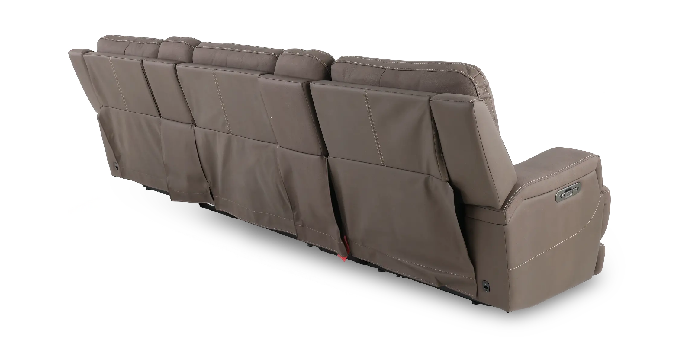 Rushton Espresso Brown Leather 5 Piece Power Reclining Home Theater Set-6