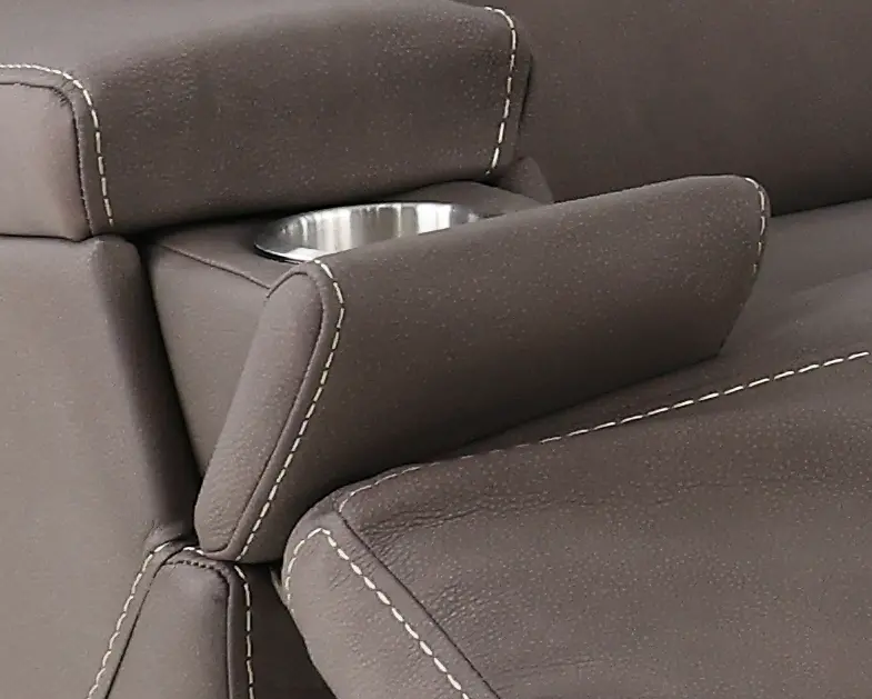Rushton Espresso Brown Leather 5 Piece Power Reclining Home Theater Set-9