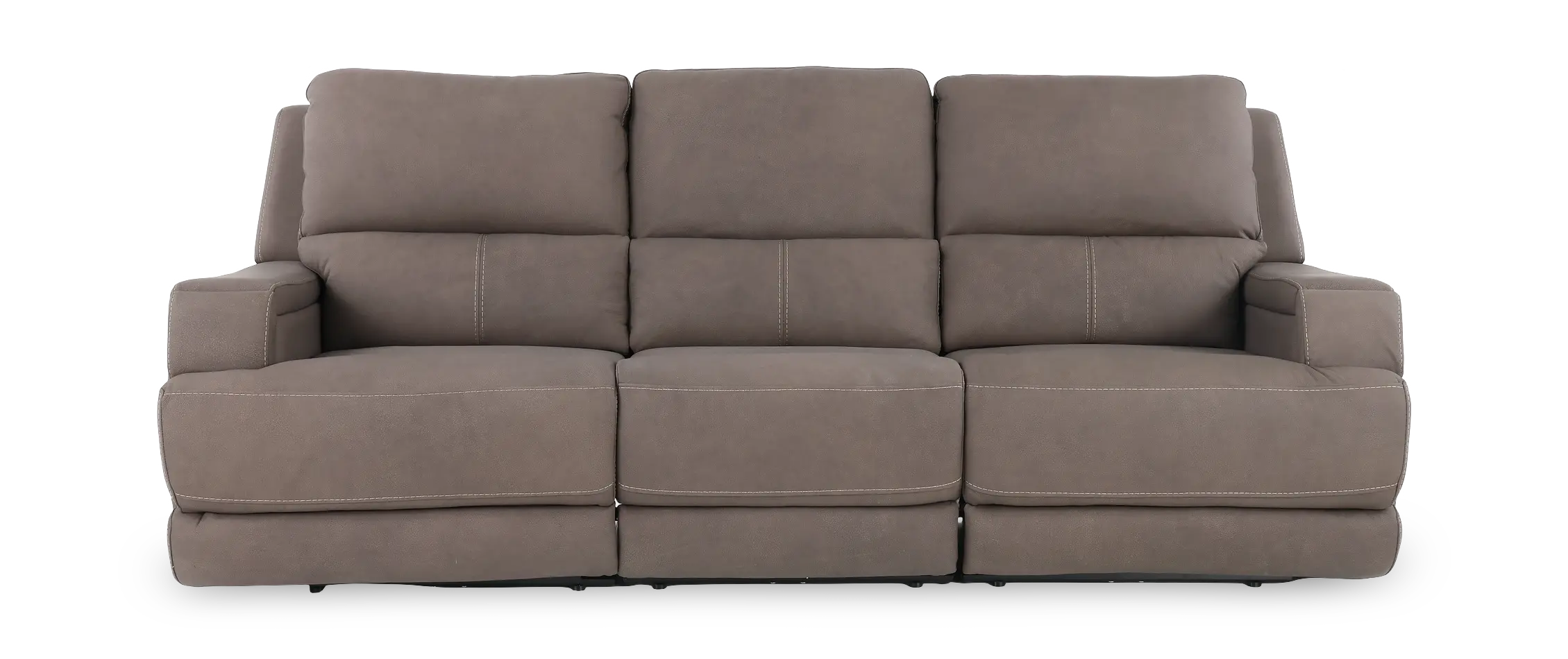 Rushton Espresso Brown Leather Triple Power Reclining Sofa-1