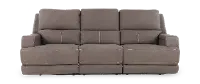 Rushton Espresso Brown Leather Triple Power Reclining Sofa