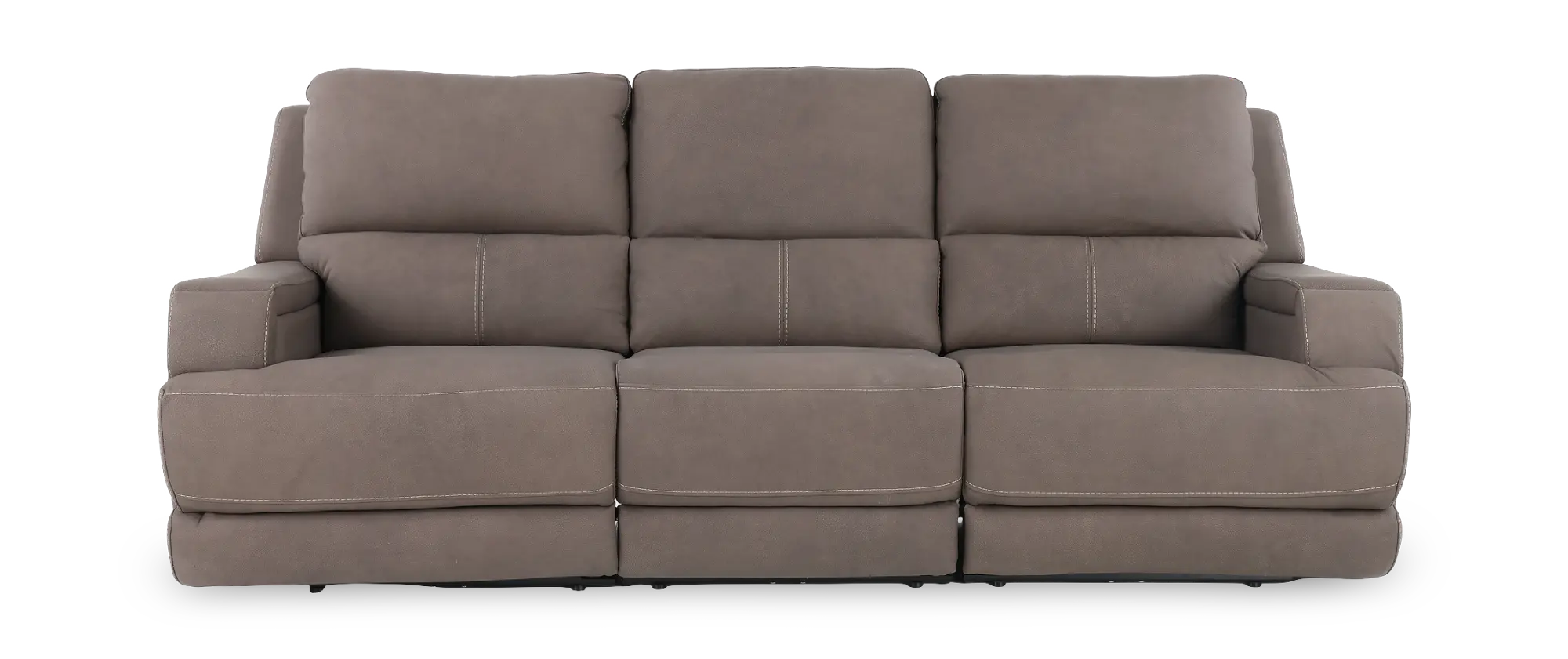 Rushton Espresso Brown Leather Triple Power Reclining Sofa | RC Willey