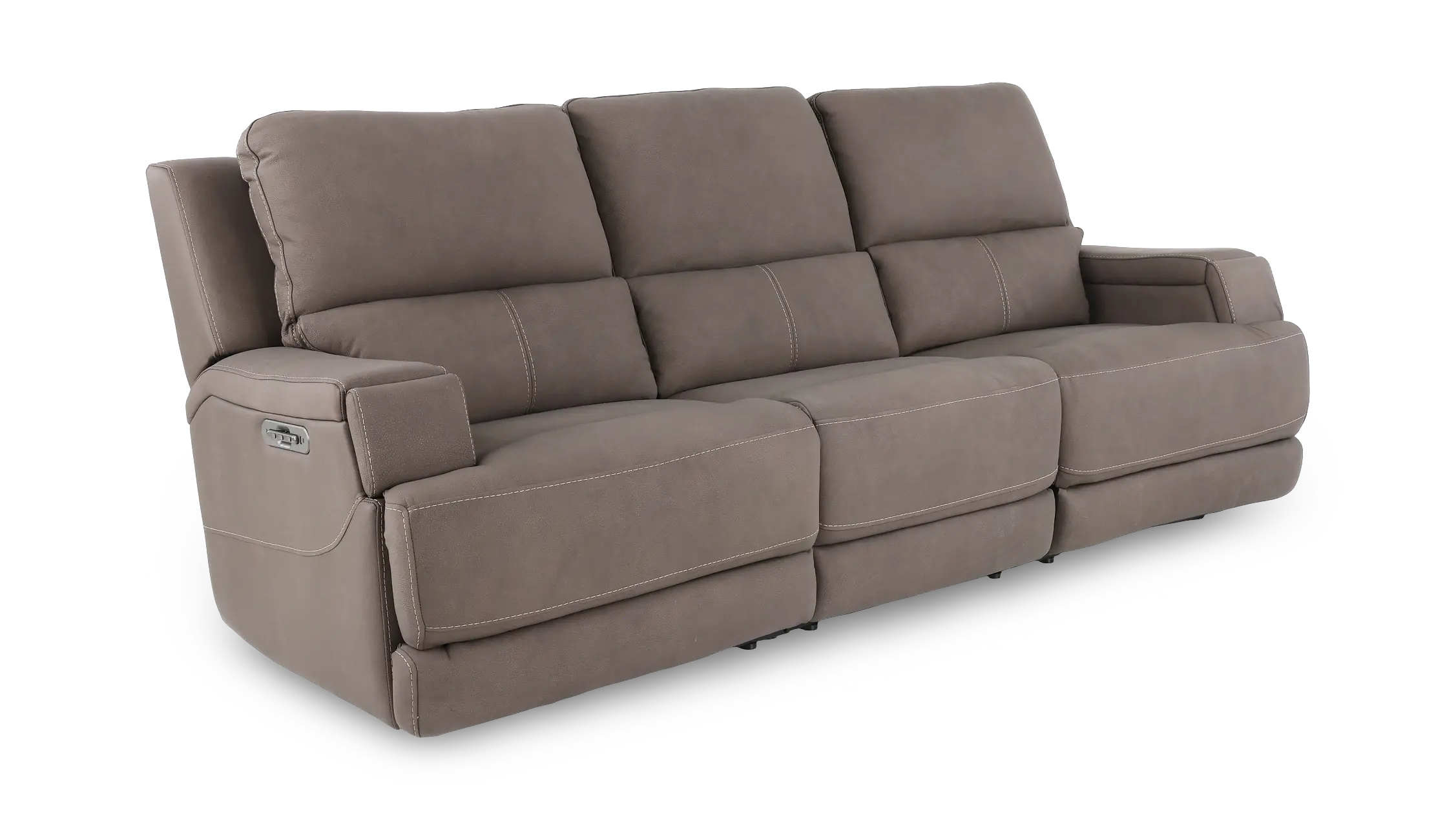 Rushton Espresso Brown Leather Triple Power Reclining Sofa-4