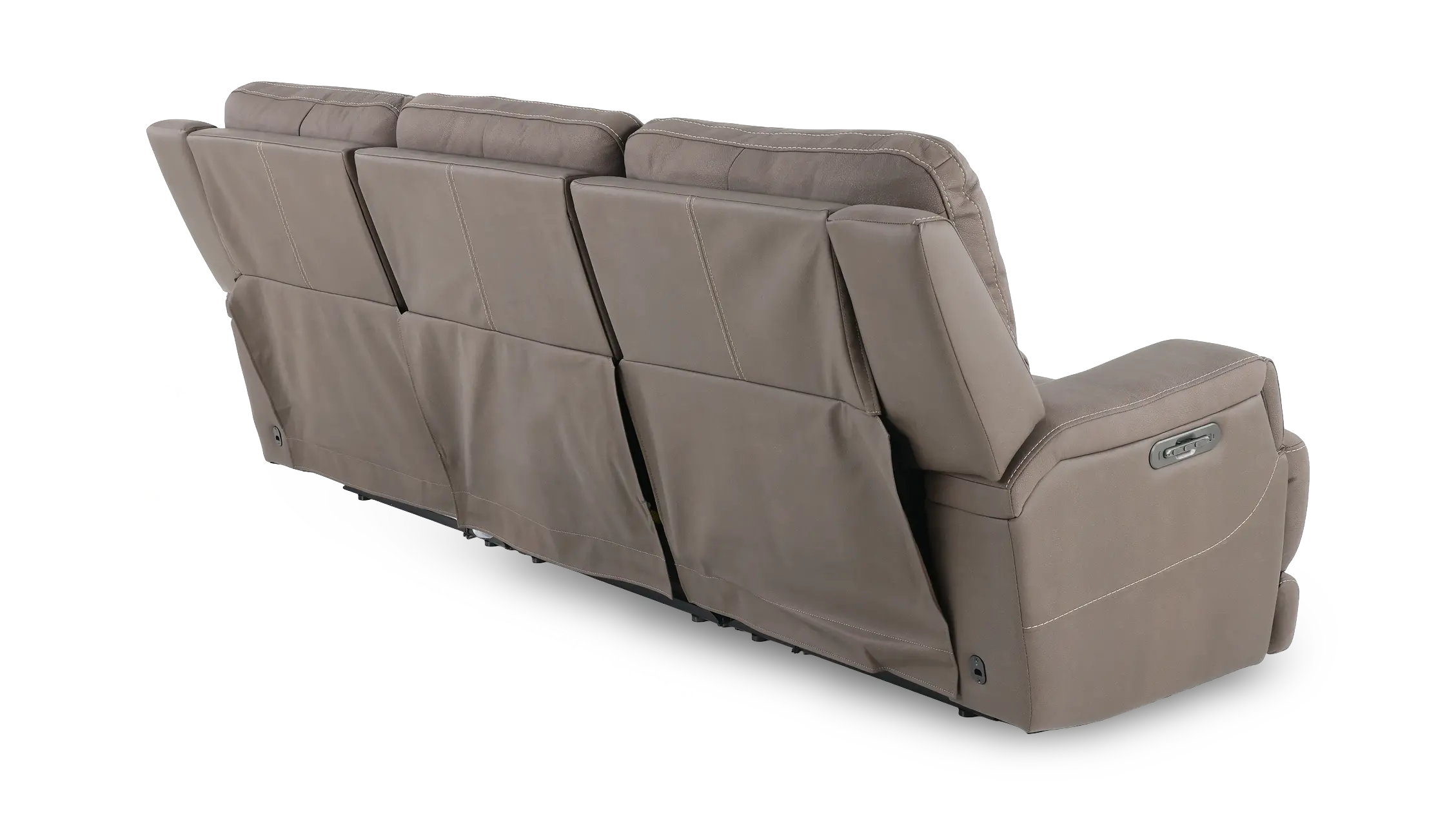 Rushton Espresso Brown Leather Triple Power Reclining Sofa-6