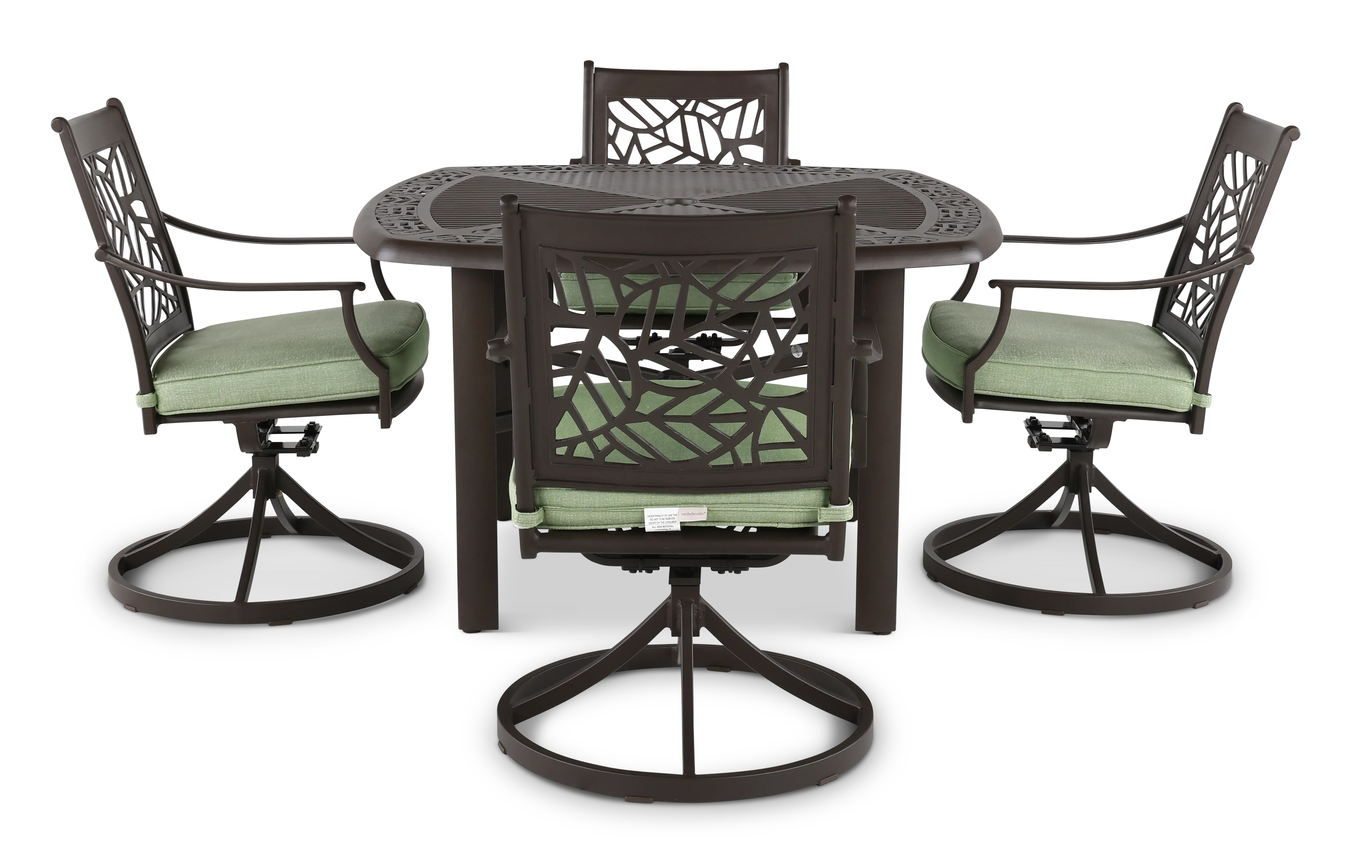 KIT:5PC-THURSTON-SWVL Thurston 5 Piece Gray and Green Swivel Chair Patio Dining Set-4