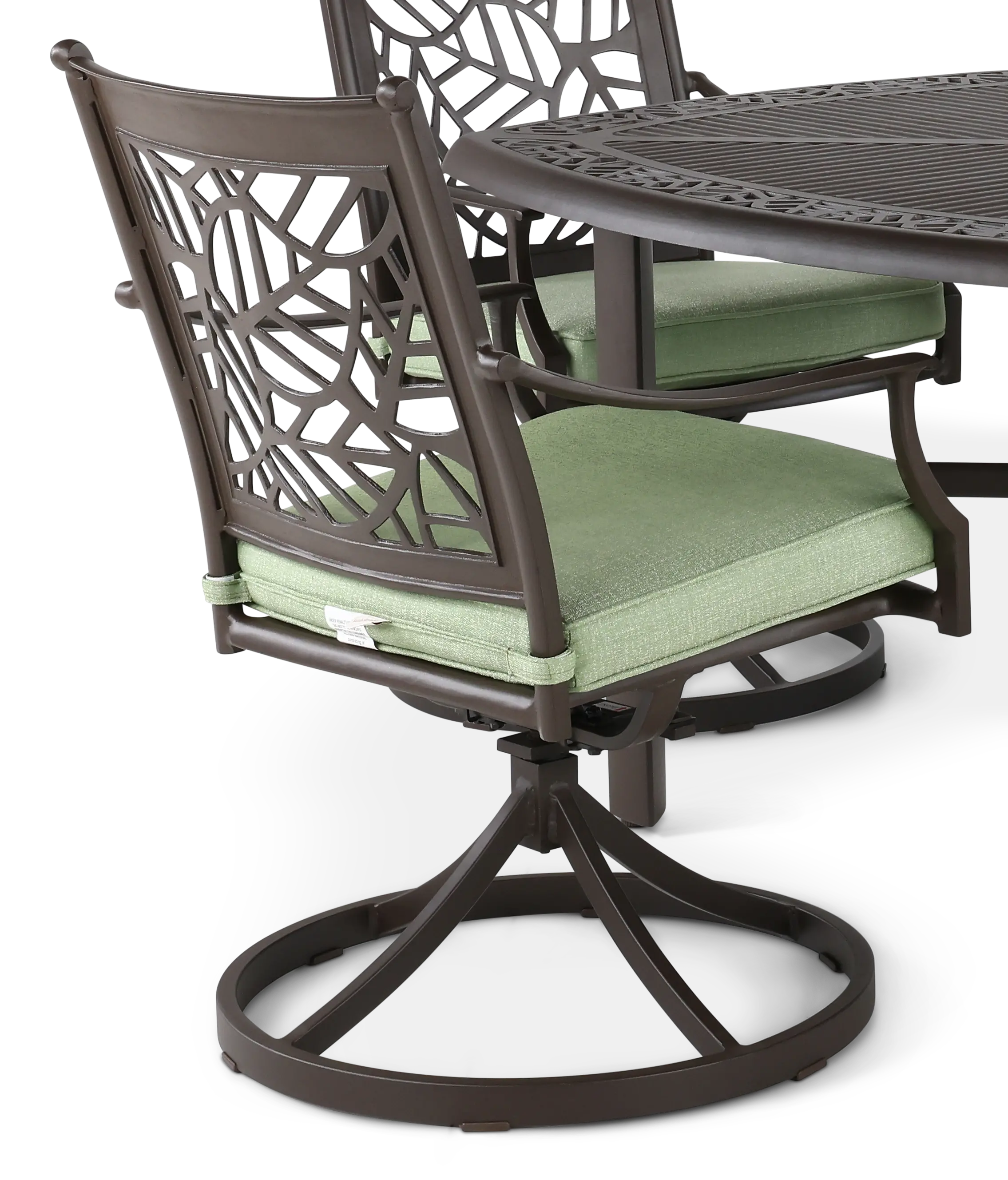KIT:5PC-THURSTON-SWVL Thurston 5 Piece Gray and Green Swivel Chair Patio Dining Set-5