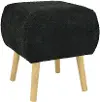 17  Black Stool with Wooden Legs