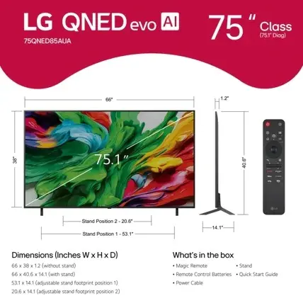75QNED85AUA.AUS LG 75  85A Series QNED evo AI Mini-LED 4K UHD Smart webOS TV-3