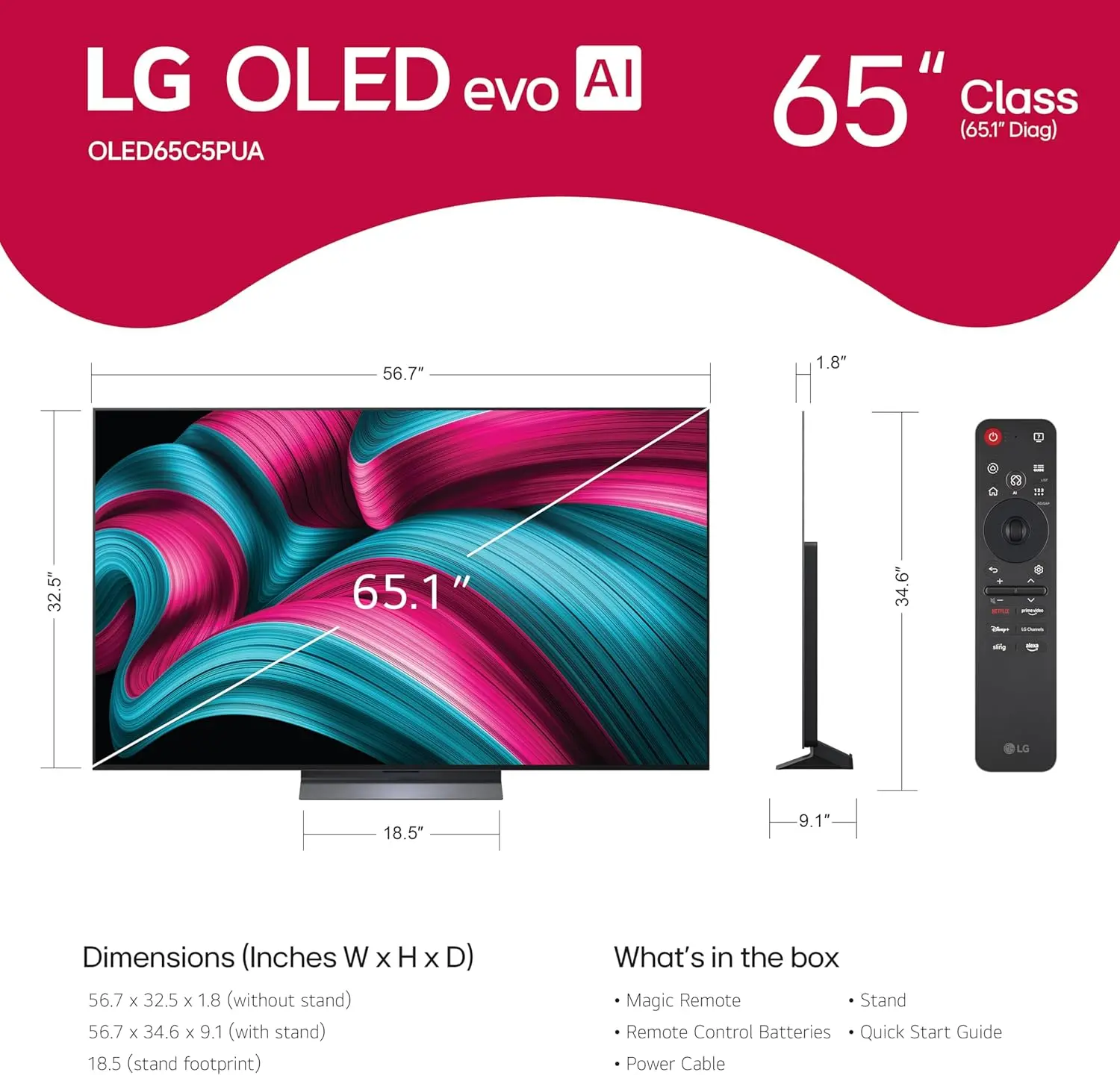 OLED65C5PUA.AUS LG 65  C5 OLED evo AI 4K UHD Smart TV-3